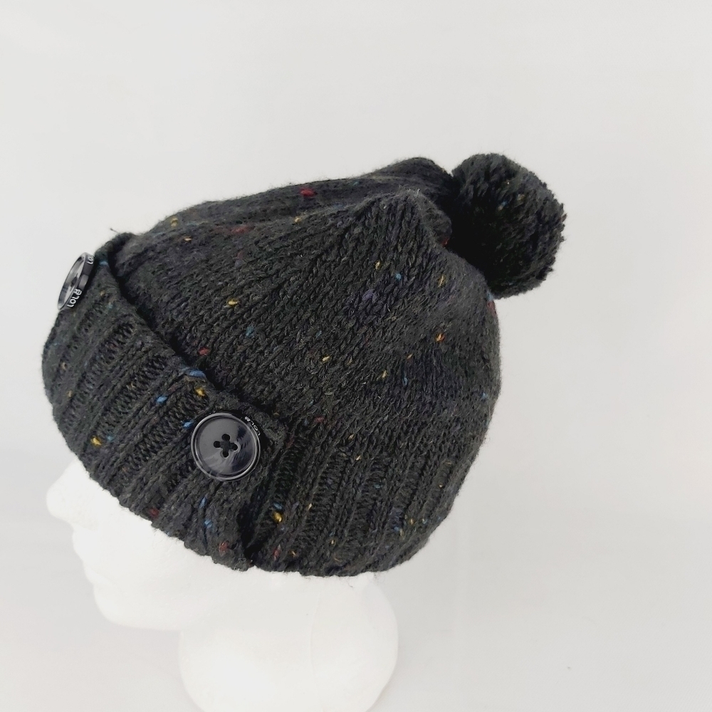 𝅺🍄3/50$🍄 LOLË tuque winter knitted hat fleece lining beanie with pompom